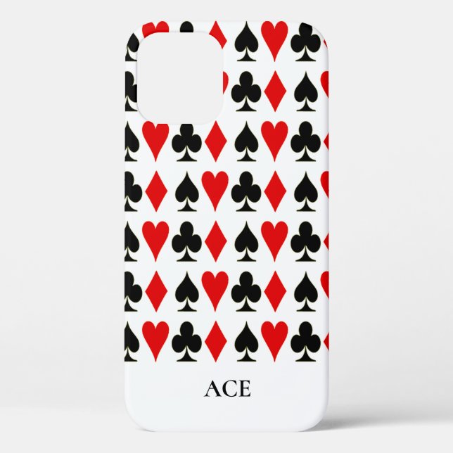 Spade, Diamond, Club, Heart Card Suits Lucky Case-Mate iPhone Case (Back)