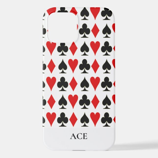 Spade, Diamond, Club, Heart Card Suits Lucky iPhone Case (Back)