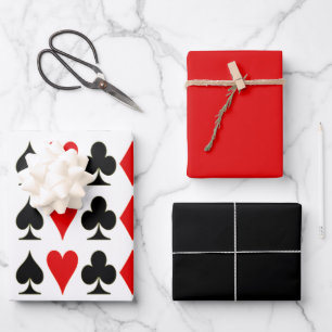Spade, Diamond, Club, Heart Playing Card Suits Wrapping Paper Sheet