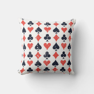 Spade, diamond, heart,club pattern cushion