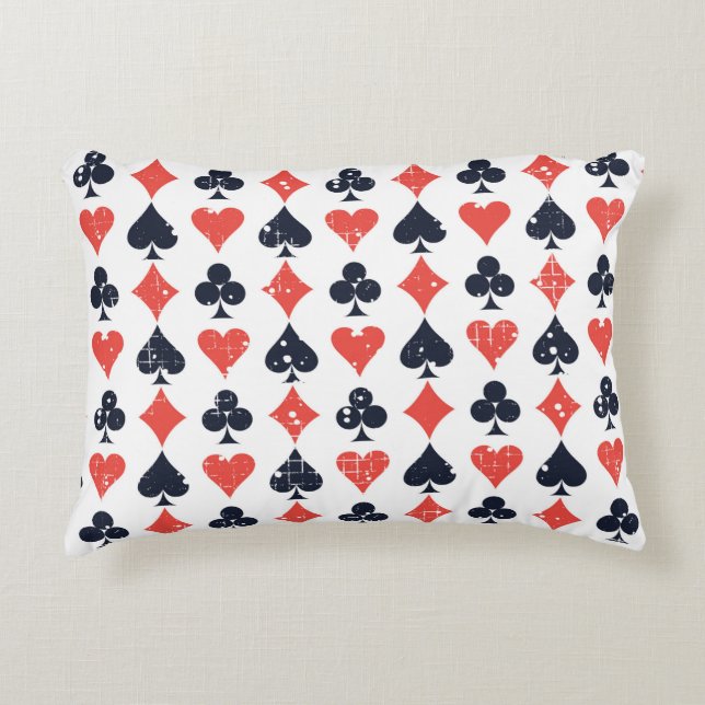 Spade, diamond, heart,club pattern decorative cushion (Front)