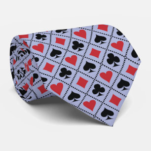 Spade, diamond, heart & club, playing card pattern tie