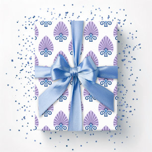 Spade Palmette in Blue and Purple Wrapping Paper