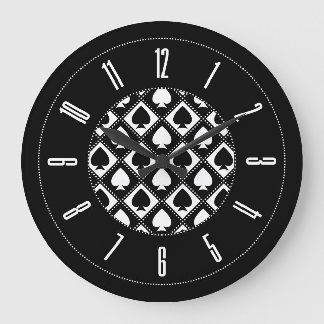 Spade Pattern Large Clock (Front)