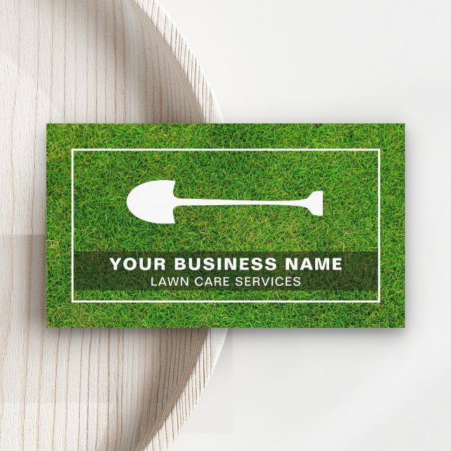 Spade Shovel Tool Gardening Landscaping Lawn Care  Business Card (Creator Uploaded)