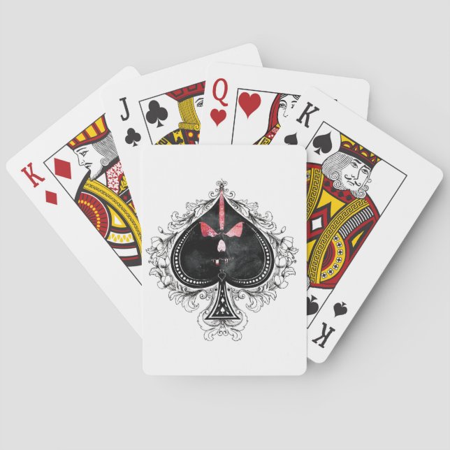 spade with skull face playing cards (Back)