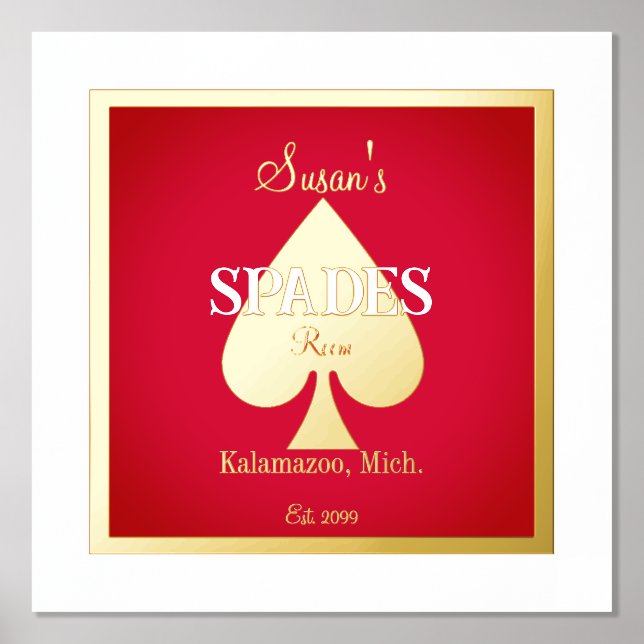 Spades Card Game Room Foil Accent Foil Prints (Front)