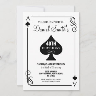 Spades Playing Card Birthday Ace Vegas Casino