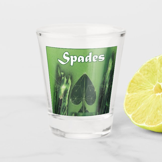 Spades Poker Players Shot Glass (Front)
