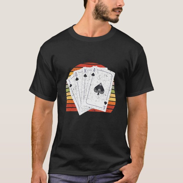 Spades Poker Playing Cards Play Card Gambling Hold T-Shirt (Front)