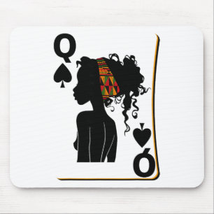 Spades Queen Card Afro American Black History Mont Mouse Pad