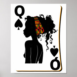 Spades Queen Card Afro American Black History Mont Poster