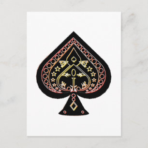 Spades Symbol: Orange & Red: Postcard