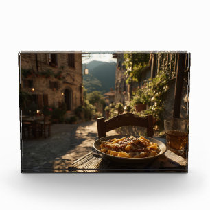 Spaghetti alla Gricia at a Mountain Villa Terrace Photo Block