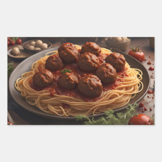 Spaghetti and Meatballs Rectangular Sticker