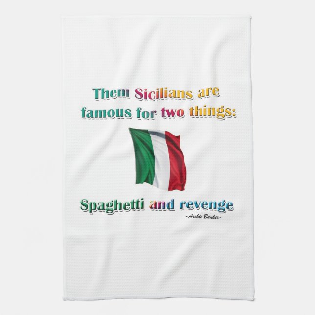 Spaghetti and Revenge Tea Towel (Vertical)
