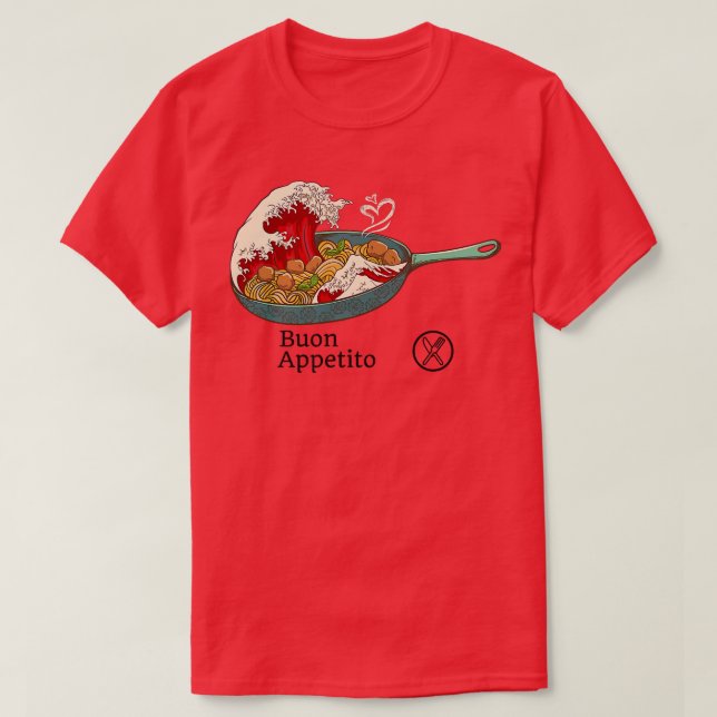 Spaghetti Bolognese - Italian Noodles - Japanese R T-Shirt (Design Front)