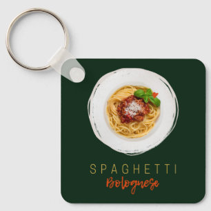 Spaghetti bolognese pasta noodle gourmet chef key ring