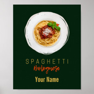 Spaghetti bolognese pasta noodle gourmet chef lugg poster