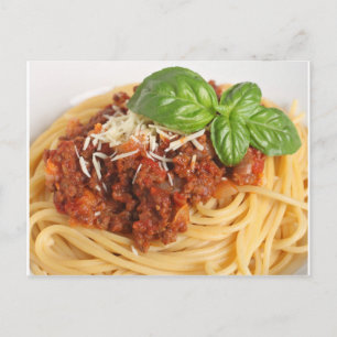 Spaghetti bolognese postcard