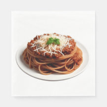 Spaghetti Bolognese with Cheese and Basil Leaves
