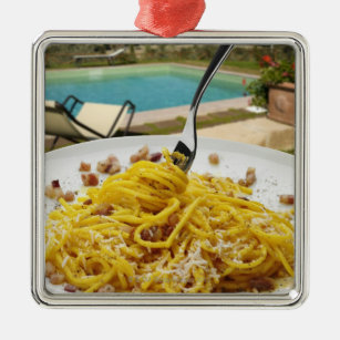 Spaghetti Carbonara Metal Ornament