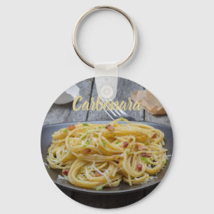 Spaghetti Carbonara Pasta with Bacon and Parmesan  Key Ring