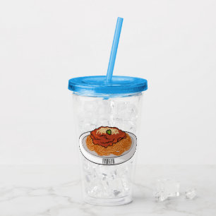 Spaghetti cartoon illustration Acrylic Tumbler