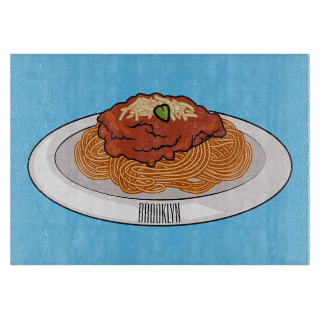  Spaghetti cartoon illustration Cutting Board (Front)