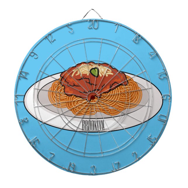  Spaghetti cartoon illustration Dartboard (Front)