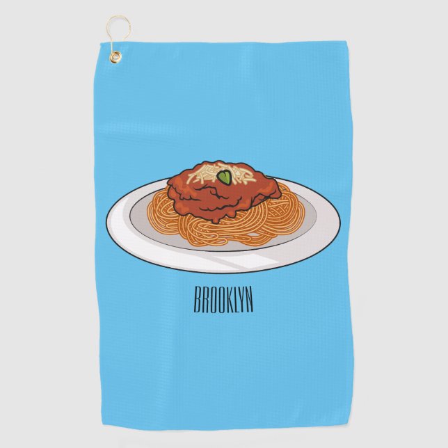  Spaghetti cartoon illustration Golf Towel (Front)