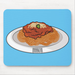 Spaghetti cartoon illustration Mouse Pad