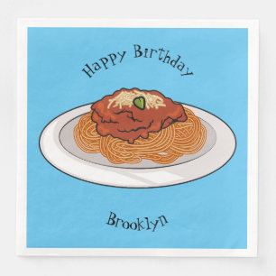 Spaghetti cartoon illustration Napkin