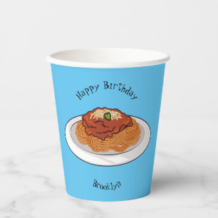 Spaghetti cartoon illustration Paper Cups
