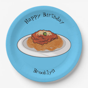  Spaghetti cartoon illustration Paper Plate