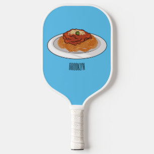 Spaghetti cartoon illustration Pickleball Paddle