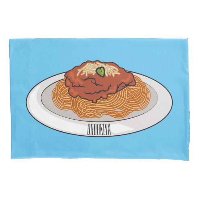  Spaghetti cartoon illustration Pillowcase (Front)