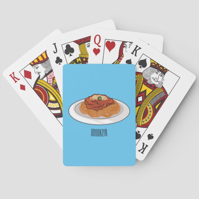  Spaghetti cartoon illustration Playing Cards (Back)