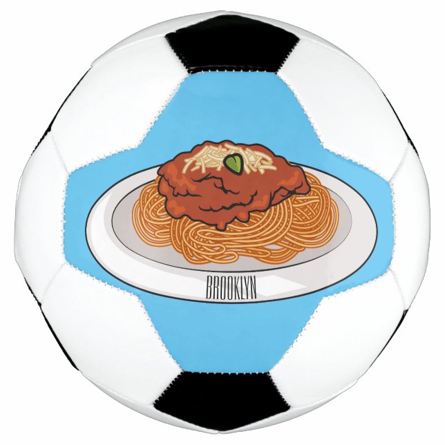  Spaghetti cartoon illustration Soccer Ball (Front)