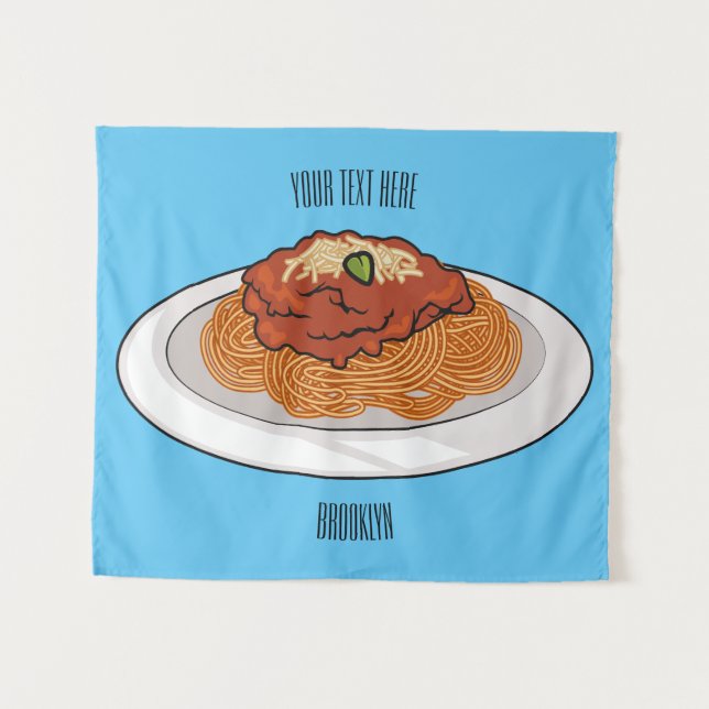  Spaghetti cartoon illustration Tapestry (Front (Horizontal))