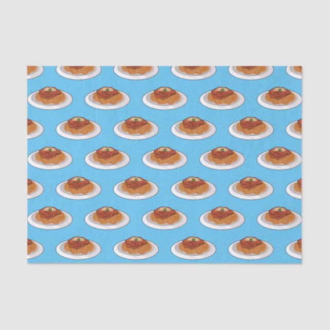  Spaghetti cartoon illustration Tissue Paper (Front)