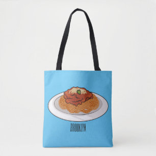 Spaghetti cartoon illustration Tote Bag