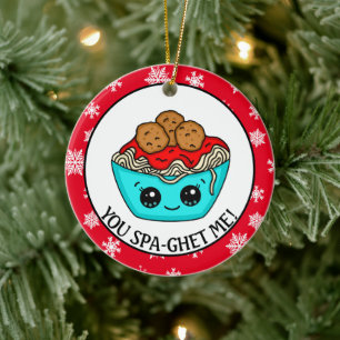 Spaghetti Christmas Ornament Romantic Pun