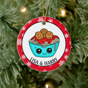 Spaghetti Christmas Ornament Romantic Pun