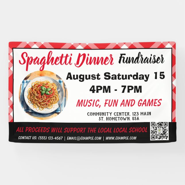 Spaghetti Dinner Fundraiser Banner  (Horizontal)