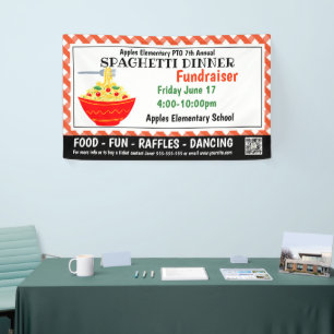 Spaghetti Dinner Fundraiser PTO PTA Church Banner