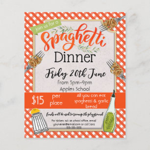 spaghetti dinner Italian school church fundraiser  Flyer