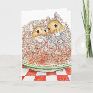 Spaghetti Eating Mice Card