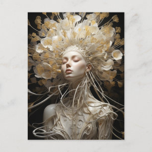 Spaghetti Floral Woman Postcard