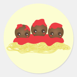 Spaghetti & Meatballs Classic Round Sticker
